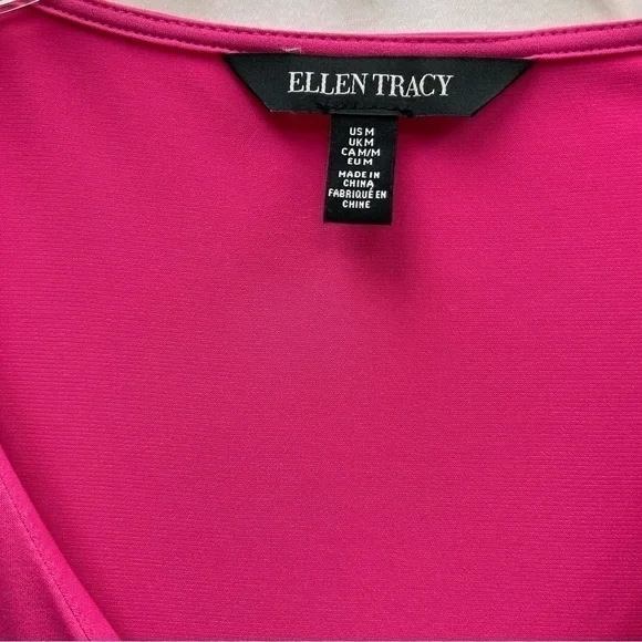 ELLEN Tracy sleeveless top top V neck hot pink size M - Picture 5 of 16